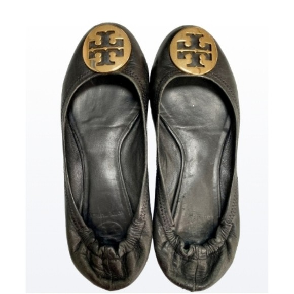 Tory Burch Shoes - Tory Burch Black Gold Ballet Flats Size 7